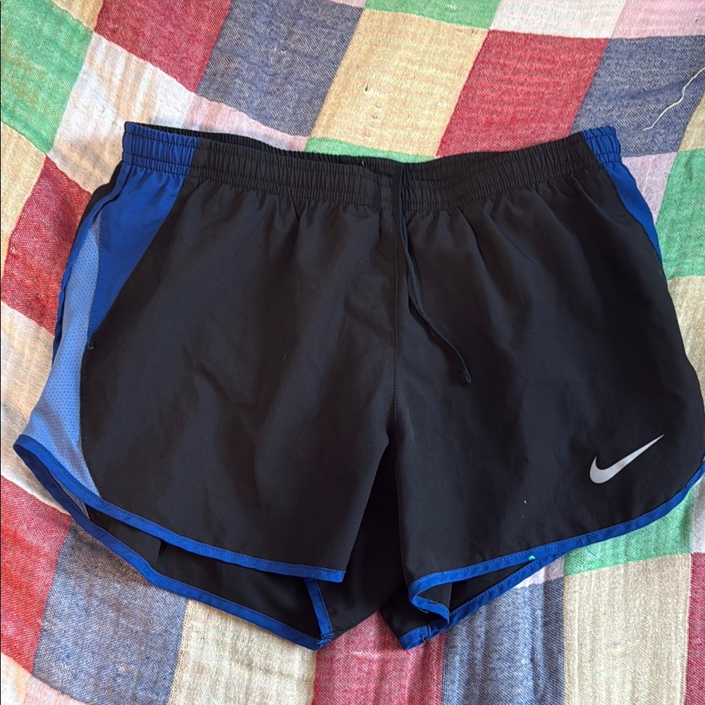 Nike Women's Black and Blue Running Shorts